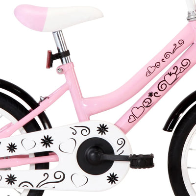 Kids Bike with Front Carrier 16 inch White and Pink-vidaXL-Pink-n/a-Yes Bebe