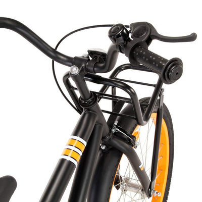 Kids Bike with Front Carrier 18 inch Black and Orange-vidaXL-Orange-n/a-Yes Bebe